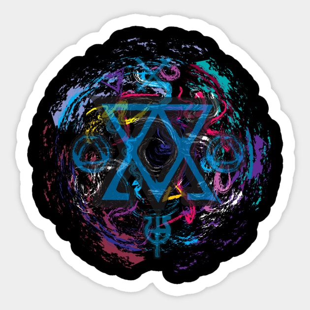 Esoteric Multicolor Swirl Sticker by jazzworldquest